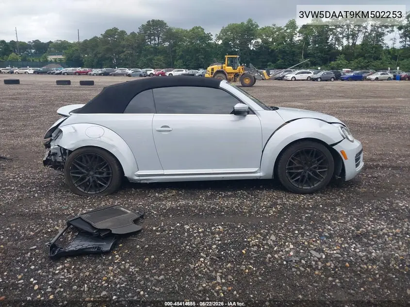 2019 Volkswagen Beetle 2.0T Final Edition Se/2.0T Final Edition Sel/2.0T S/2.0T Se VIN: 3VW5DAAT9KM502253 Lot: 45414655