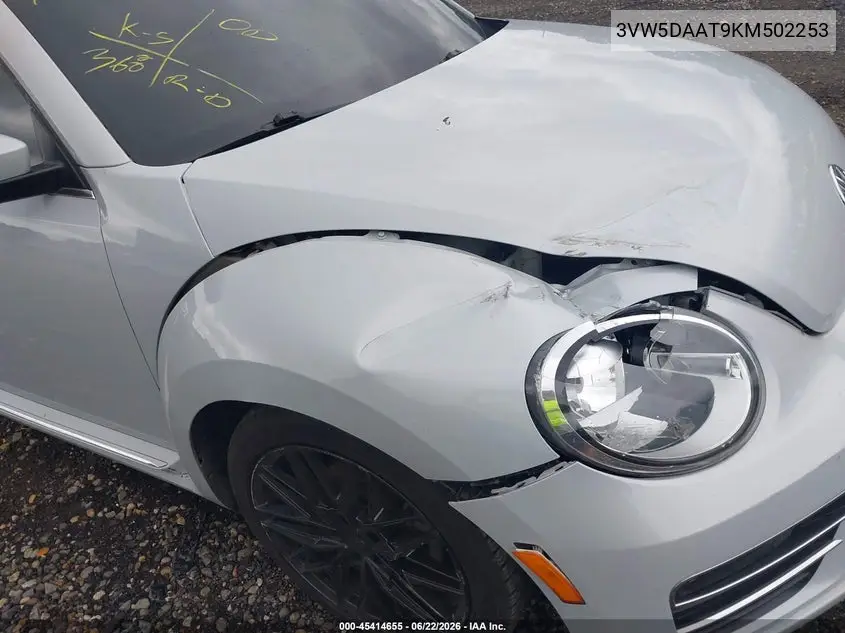 2019 Volkswagen Beetle 2.0T Final Edition Se/2.0T Final Edition Sel/2.0T S/2.0T Se VIN: 3VW5DAAT9KM502253 Lot: 45414655