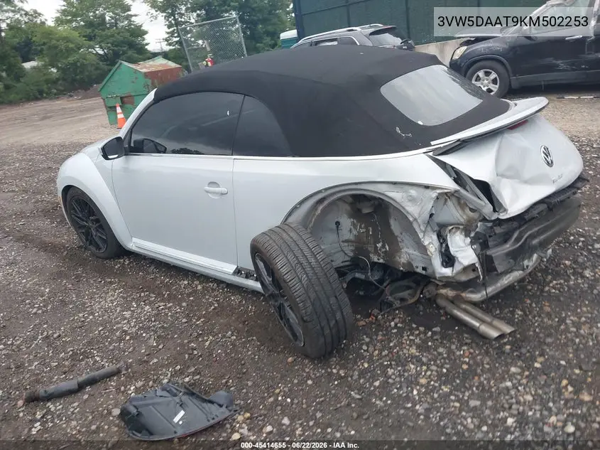 2019 Volkswagen Beetle 2.0T Final Edition Se/2.0T Final Edition Sel/2.0T S/2.0T Se VIN: 3VW5DAAT9KM502253 Lot: 45414655