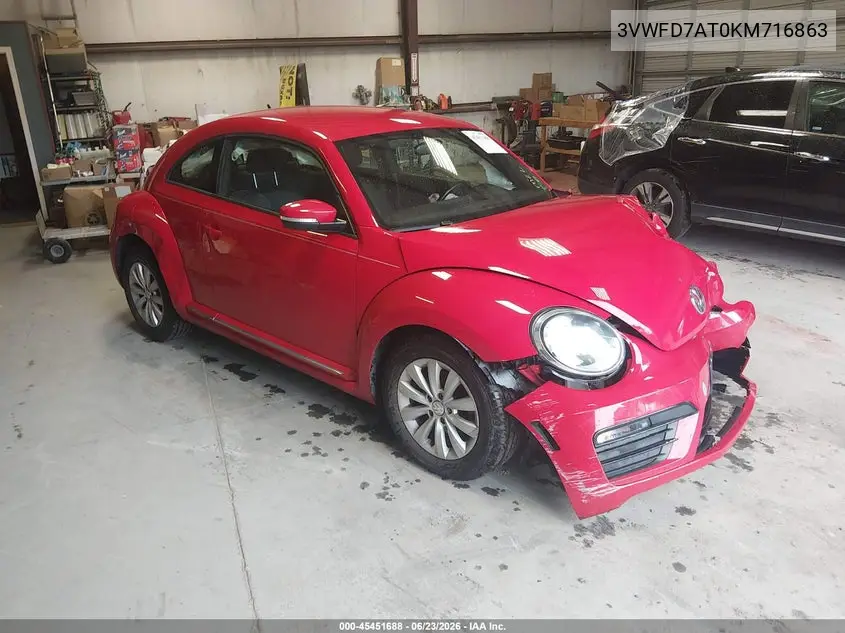 2019 Volkswagen Beetle 2.0T Final Edition Se/2.0T Final Edition Sel/2.0T S VIN: 3VWFD7AT0KM716863 Lot: 45451688