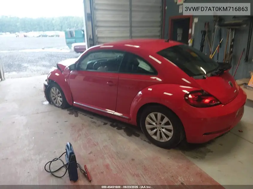 2019 Volkswagen Beetle 2.0T Final Edition Se/2.0T Final Edition Sel/2.0T S VIN: 3VWFD7AT0KM716863 Lot: 45451688