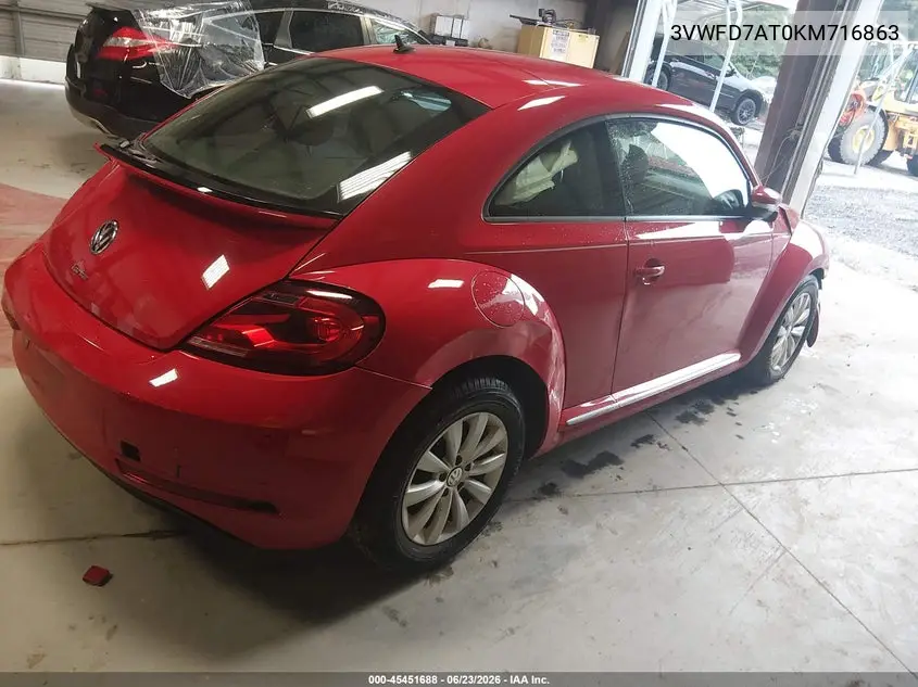 2019 Volkswagen Beetle 2.0T Final Edition Se/2.0T Final Edition Sel/2.0T S VIN: 3VWFD7AT0KM716863 Lot: 45451688