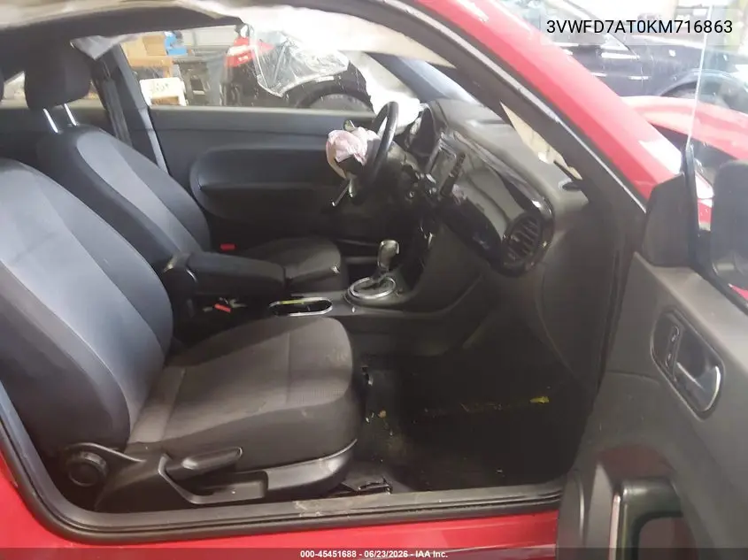 2019 Volkswagen Beetle 2.0T Final Edition Se/2.0T Final Edition Sel/2.0T S VIN: 3VWFD7AT0KM716863 Lot: 45451688