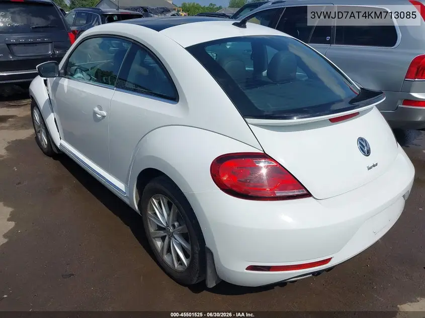 2019 Volkswagen Beetle 2.0T Se VIN: 3VWJD7AT4KM713085 Lot: 45501525