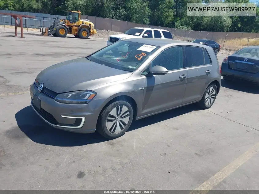 2015 Volkswagen E-Golf Sel Premium VIN: WVWPP7AU5FW909927 Lot: 45383439