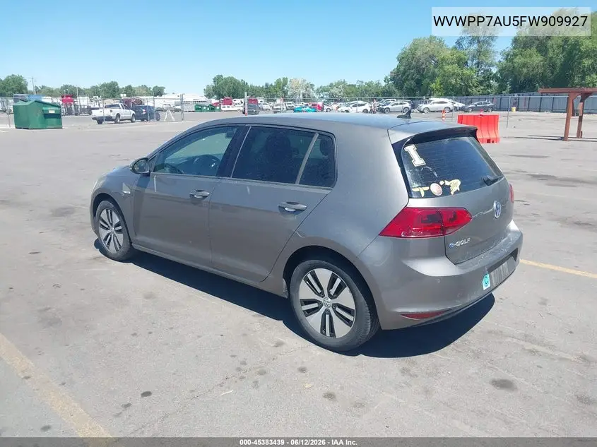 2015 Volkswagen E-Golf Sel Premium VIN: WVWPP7AU5FW909927 Lot: 45383439