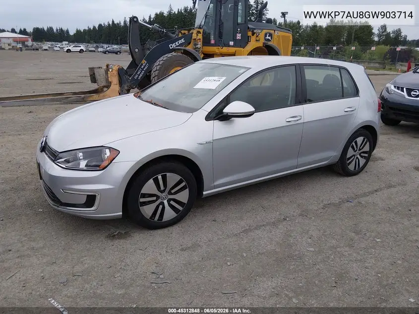2016 Volkswagen E-Golf Se VIN: WVWKP7AU8GW903714 Lot: 45312848