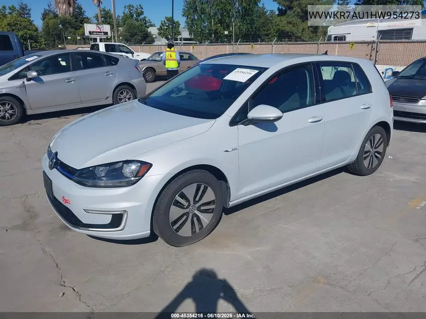 2017 Volkswagen E-Golf Se VIN: WVWKR7AU1HW954273 Lot: 45354216