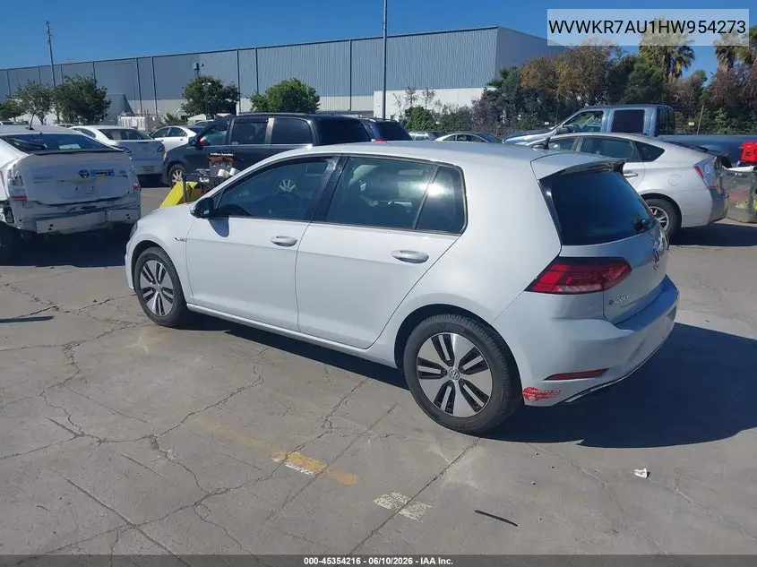 2017 Volkswagen E-Golf Se VIN: WVWKR7AU1HW954273 Lot: 45354216
