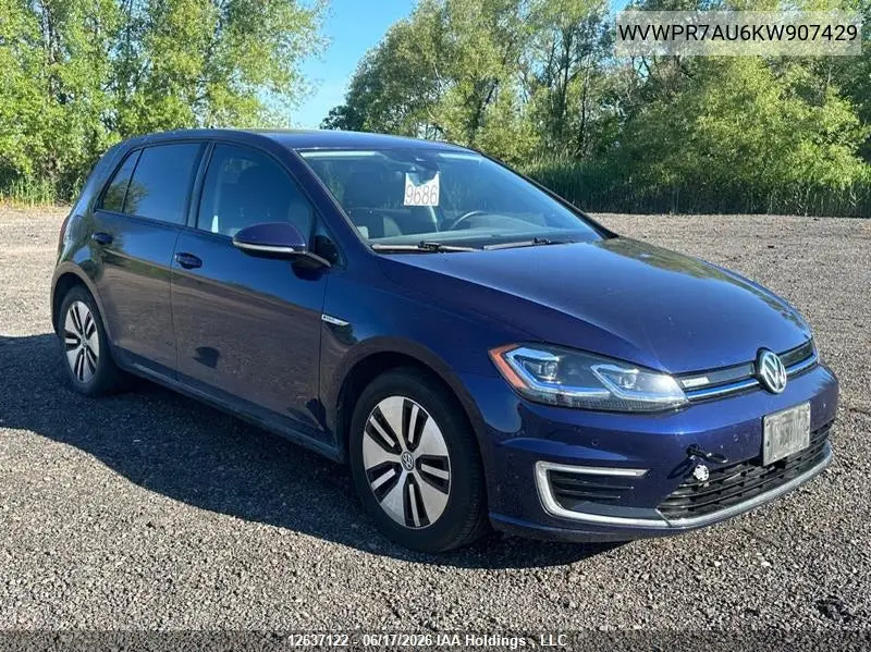 2019 Volkswagen E-Golf Sel Premium VIN: WVWPR7AU6KW907429 Lot: 12637122