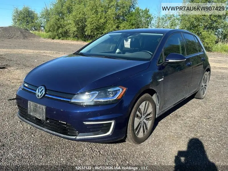 2019 Volkswagen E-Golf Sel Premium VIN: WVWPR7AU6KW907429 Lot: 12637122