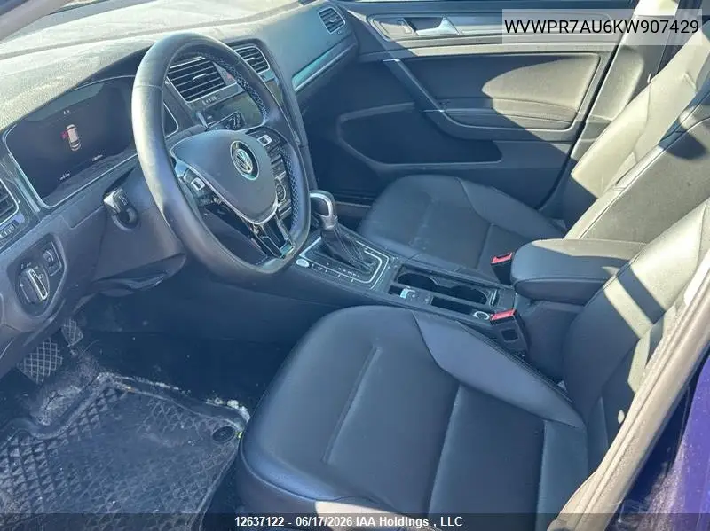 2019 Volkswagen E-Golf Sel Premium VIN: WVWPR7AU6KW907429 Lot: 12637122