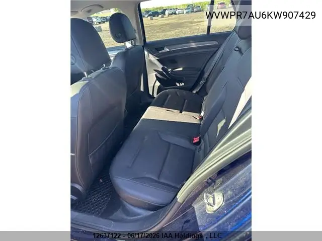 2019 Volkswagen E-Golf Sel Premium VIN: WVWPR7AU6KW907429 Lot: 12637122