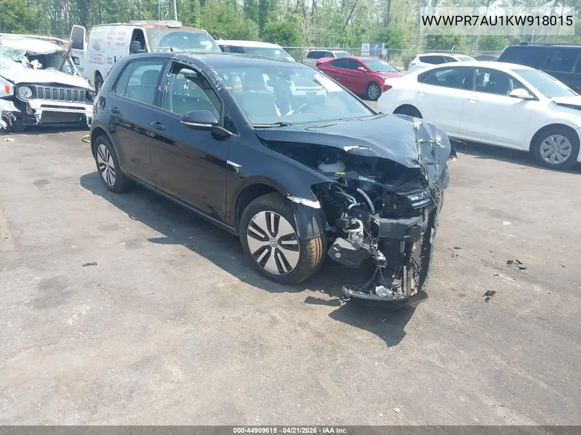2019 Volkswagen E-Golf Sel Premium VIN: WVWPR7AU1KW918015 Lot: 44909619