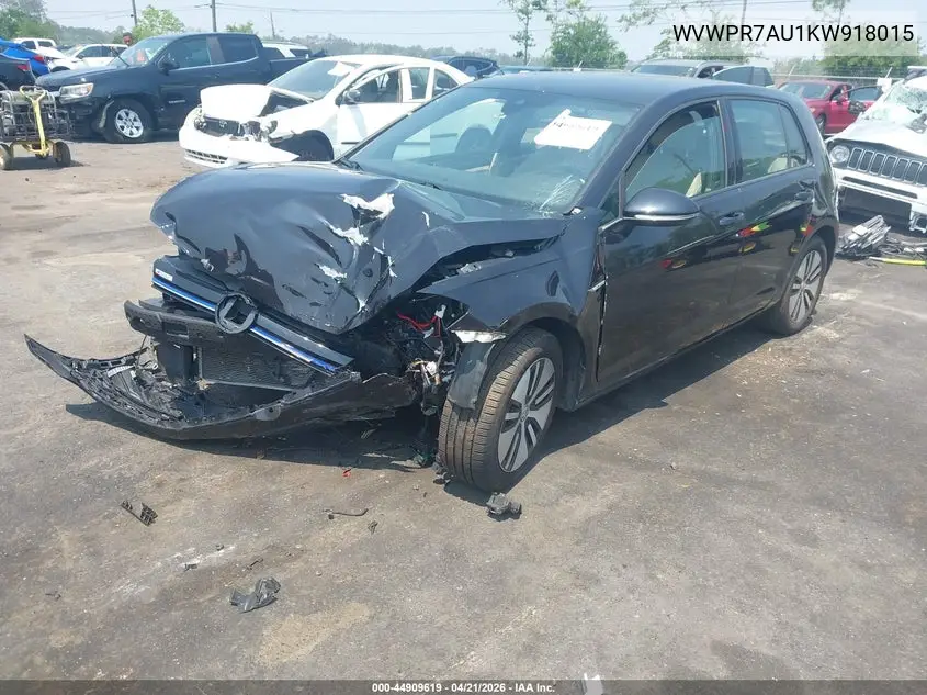 2019 Volkswagen E-Golf Sel Premium VIN: WVWPR7AU1KW918015 Lot: 44909619