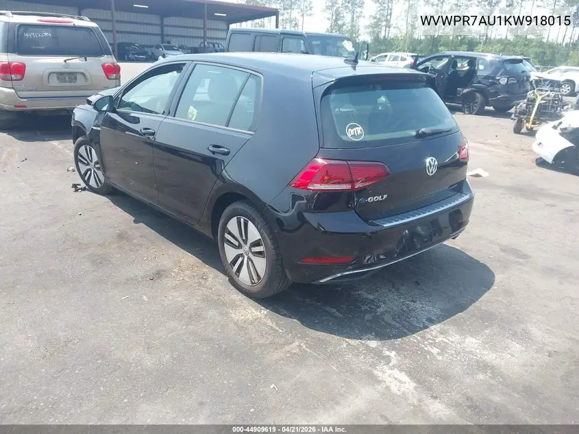 2019 Volkswagen E-Golf Sel Premium VIN: WVWPR7AU1KW918015 Lot: 44909619