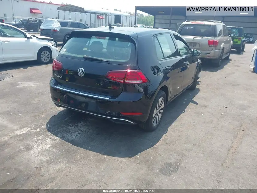2019 Volkswagen E-Golf Sel Premium VIN: WVWPR7AU1KW918015 Lot: 44909619