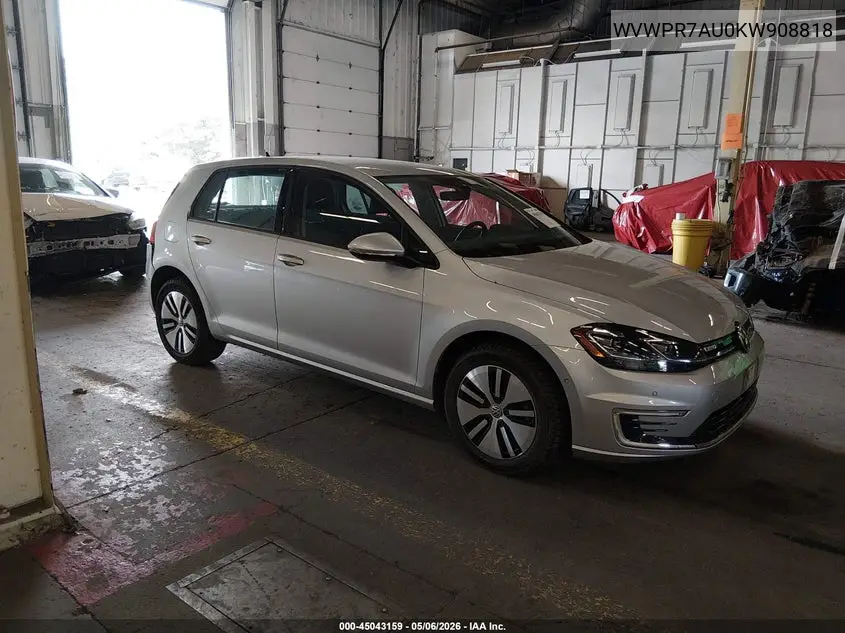 2019 Volkswagen E-Golf Sel Premium VIN: WVWPR7AU0KW908818 Lot: 45043159