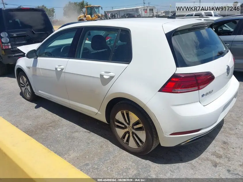 2019 Volkswagen E-Golf Se VIN: WVWKR7AU1KW917246 Lot: 45498364