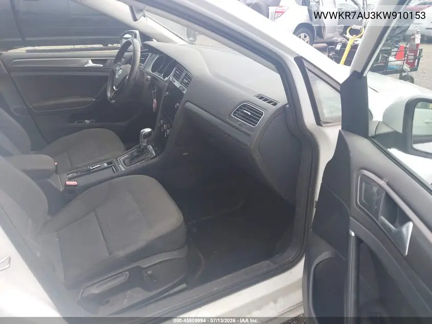 2019 Volkswagen E-Golf Se VIN: WVWKR7AU3KW910153 Lot: 45609994