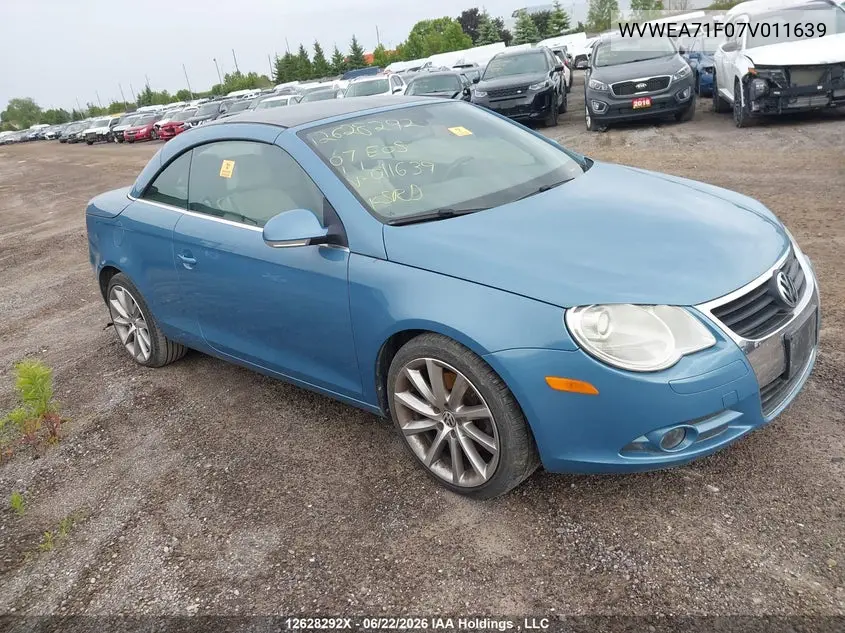 2007 Volkswagen Eos 2.0T VIN: WVWEA71F07V011639 Lot: 12628292x