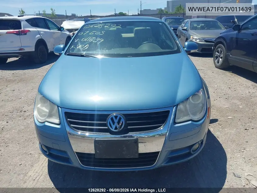 2007 Volkswagen Eos 2.0T VIN: WVWEA71F07V011639 Lot: 12628292x