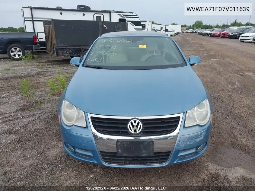 2007 Volkswagen Eos 2.0T VIN: WVWEA71F07V011639 Lot: 12628292x