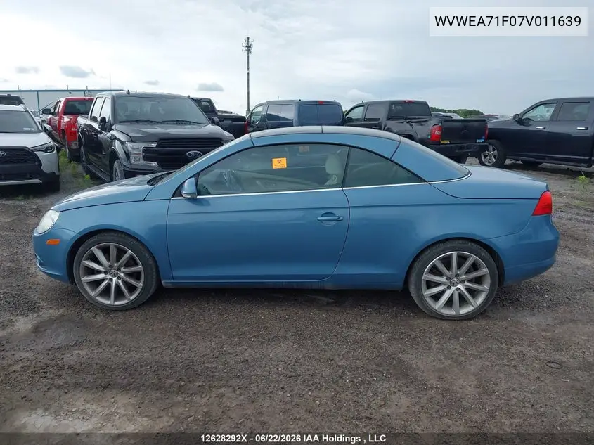 2007 Volkswagen Eos 2.0T VIN: WVWEA71F07V011639 Lot: 12628292x