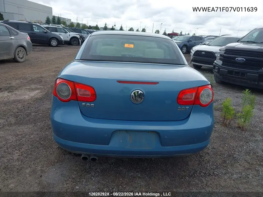 2007 Volkswagen Eos 2.0T VIN: WVWEA71F07V011639 Lot: 12628292x