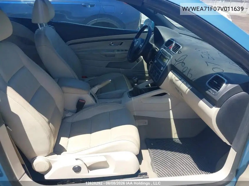 2007 Volkswagen Eos 2.0T VIN: WVWEA71F07V011639 Lot: 12628292x