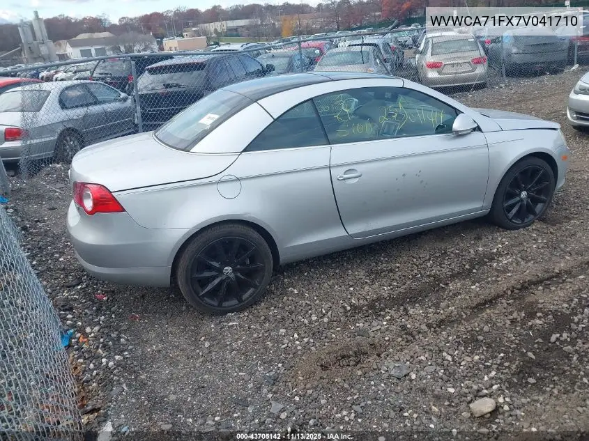 2007 Volkswagen Eos 2.0T VIN: WVWCA71FX7V041710 Lot: 43705142