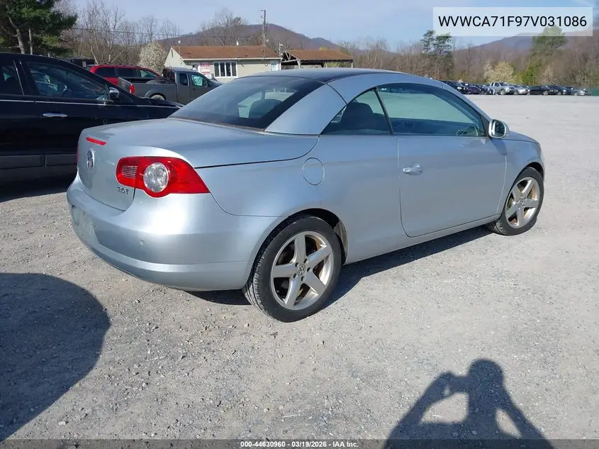 2007 Volkswagen Eos 2.0T Sport VIN: WVWCA71F97V031086 Lot: 44630960