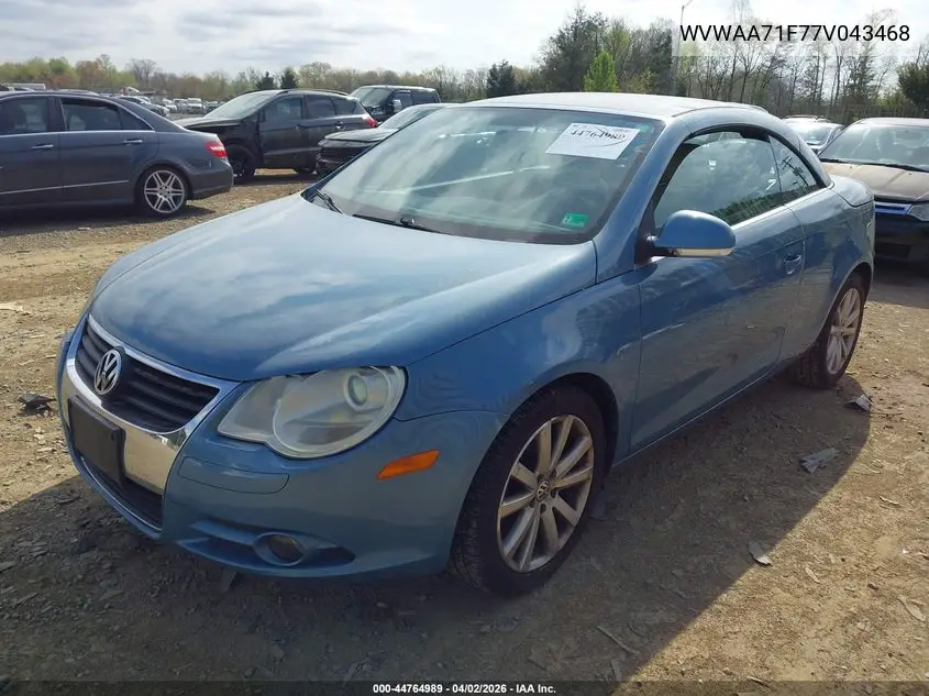 2007 Volkswagen Eos 2.0T VIN: WVWAA71F77V043468 Lot: 44764989