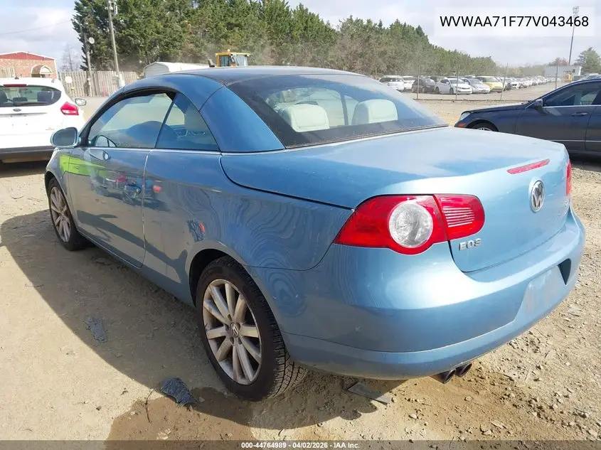 2007 Volkswagen Eos 2.0T VIN: WVWAA71F77V043468 Lot: 44764989