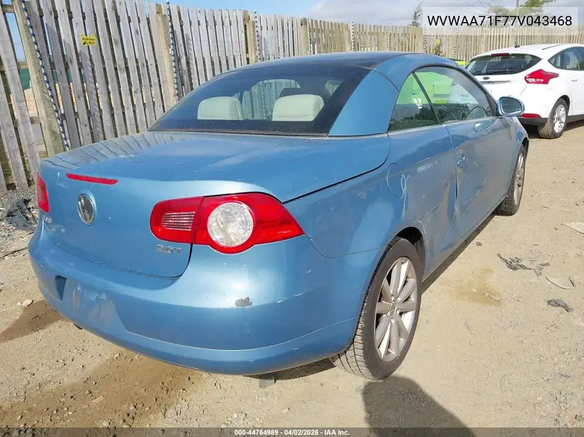 2007 Volkswagen Eos 2.0T VIN: WVWAA71F77V043468 Lot: 44764989