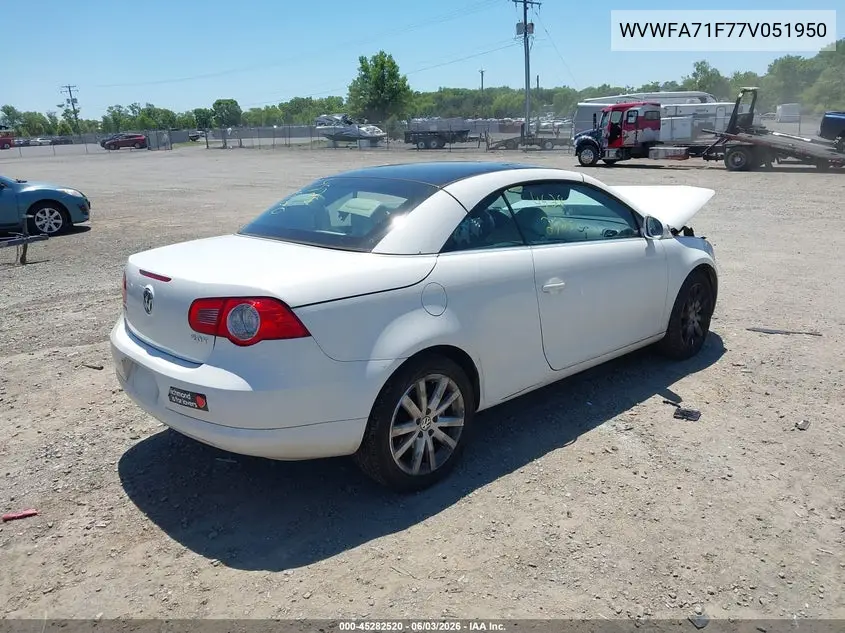 2007 Volkswagen Eos 2.0T VIN: WVWFA71F77V051950 Lot: 45282520
