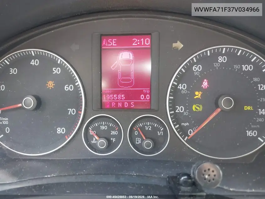 2007 Volkswagen Eos 2.0T VIN: WVWFA71F37V034966 Lot: 45428853