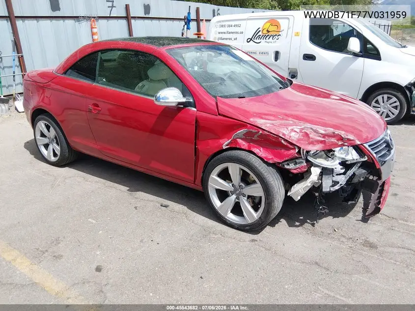 2007 Volkswagen Eos 3.2L VIN: WVWDB71F77V031959 Lot: 45543682