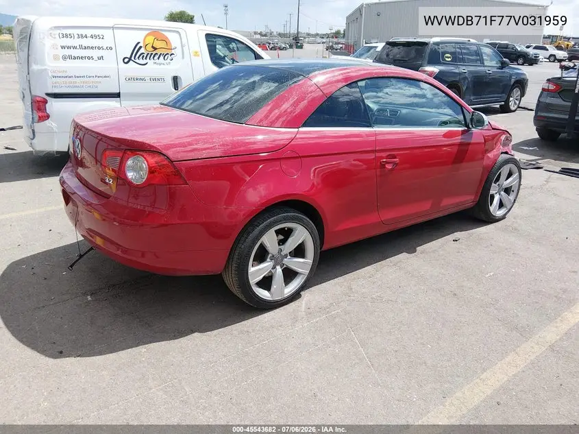 2007 Volkswagen Eos 3.2L VIN: WVWDB71F77V031959 Lot: 45543682