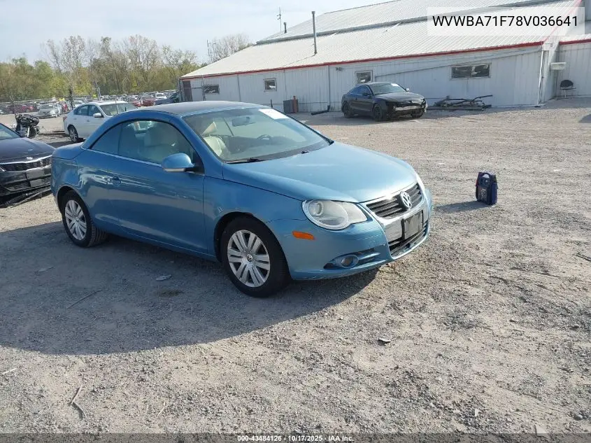 2008 Volkswagen Eos Turbo VIN: WVWBA71F78V036641 Lot: 43484126