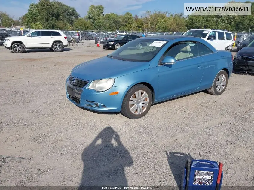 2008 Volkswagen Eos Turbo VIN: WVWBA71F78V036641 Lot: 43484126
