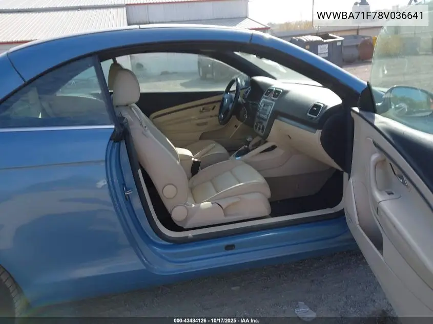 2008 Volkswagen Eos Turbo VIN: WVWBA71F78V036641 Lot: 43484126