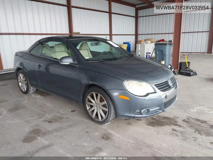2008 Volkswagen Eos Komfort/Turbo VIN: WVWBA71F28V033954 Lot: 44581010