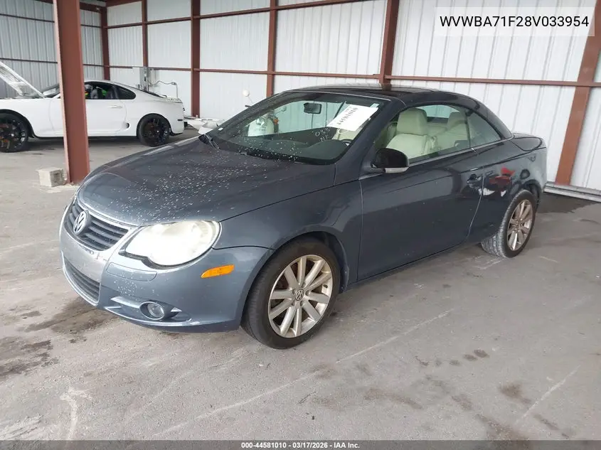 2008 Volkswagen Eos Komfort/Turbo VIN: WVWBA71F28V033954 Lot: 44581010