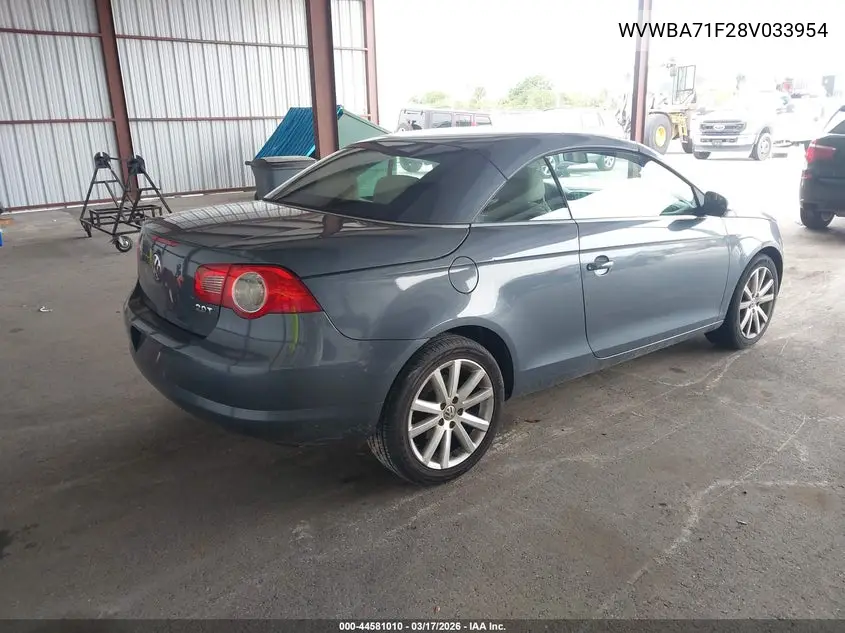 2008 Volkswagen Eos Komfort/Turbo VIN: WVWBA71F28V033954 Lot: 44581010