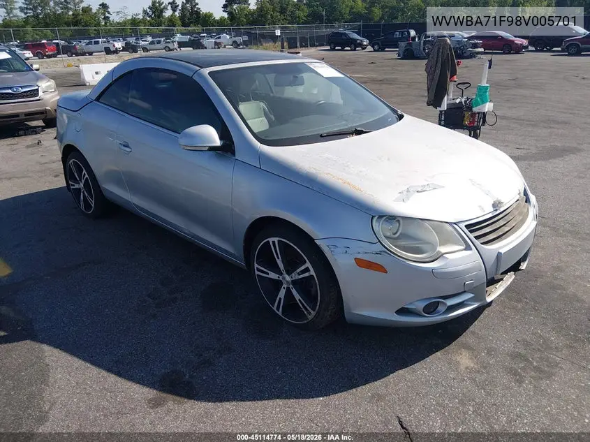 2008 Volkswagen Eos VIN: WVWBA71F98V005701 Lot: 45114774