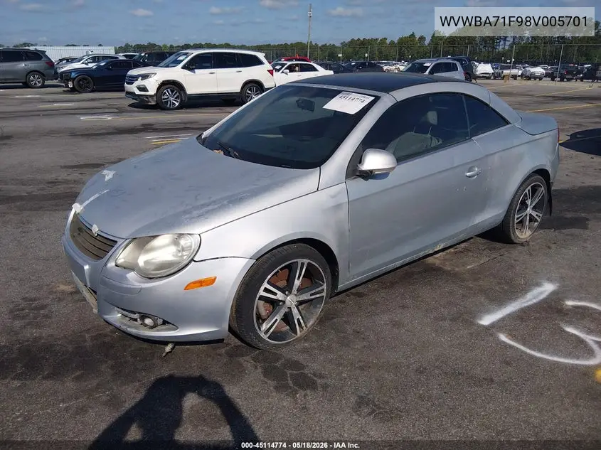 2008 Volkswagen Eos VIN: WVWBA71F98V005701 Lot: 45114774