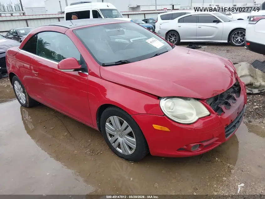 2008 Volkswagen Eos Turbo VIN: WVWBA71F48V027749 Lot: 45147812