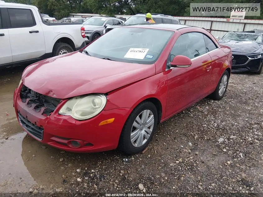 2008 Volkswagen Eos Turbo VIN: WVWBA71F48V027749 Lot: 45147812