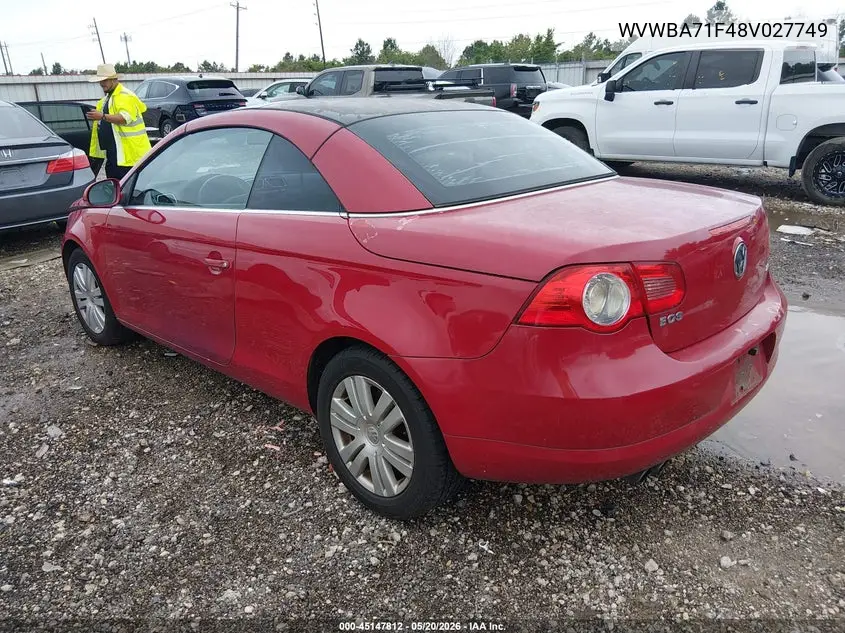 2008 Volkswagen Eos Turbo VIN: WVWBA71F48V027749 Lot: 45147812